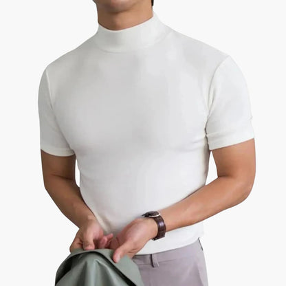 Men's Gray Short Sleeve T Shirt in White