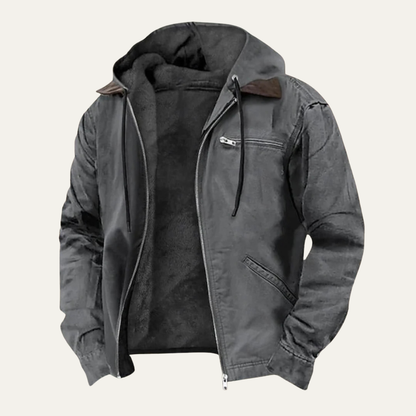 Men's Hooded Fleece Lined Winter Coat