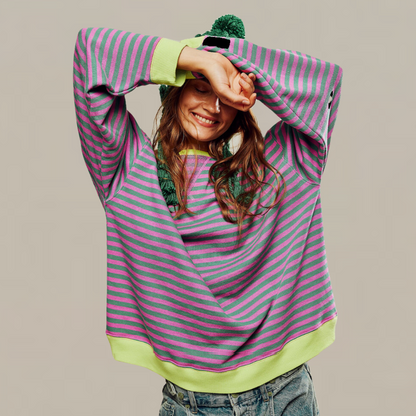 Women's Striped Knitted Jumper view 3