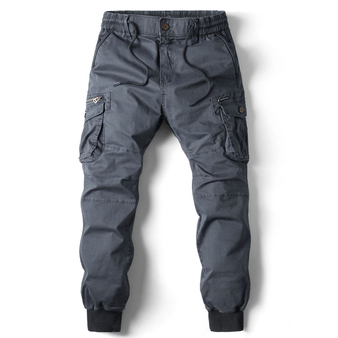 Men's Desert Grey Casual Cargo Trousers