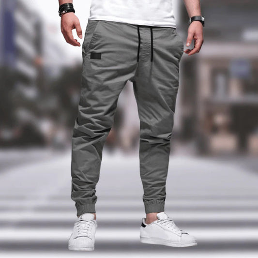 Men's Grey Casual Cargo Trousers