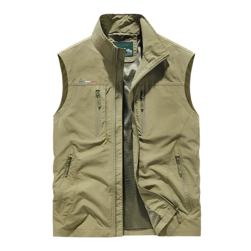 Men's Khaki Sleeveless Gilet