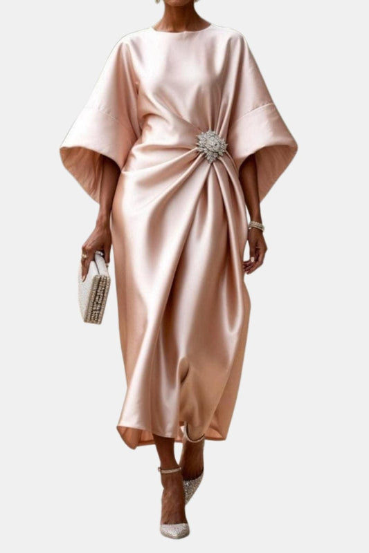 Women's Short Sleeve Draped Maxi Dress view 2