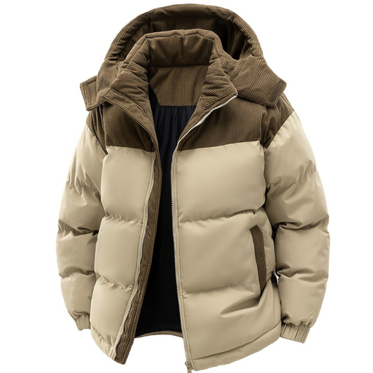 Men's Khaki Hooded Winter Coat