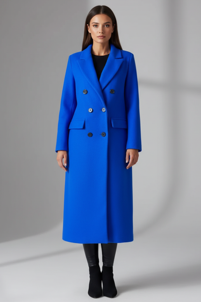 Women's Slim Fit Overcoat in Blue