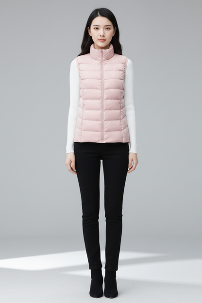 Women's Lightweight Puffer Jacket in Light Pink