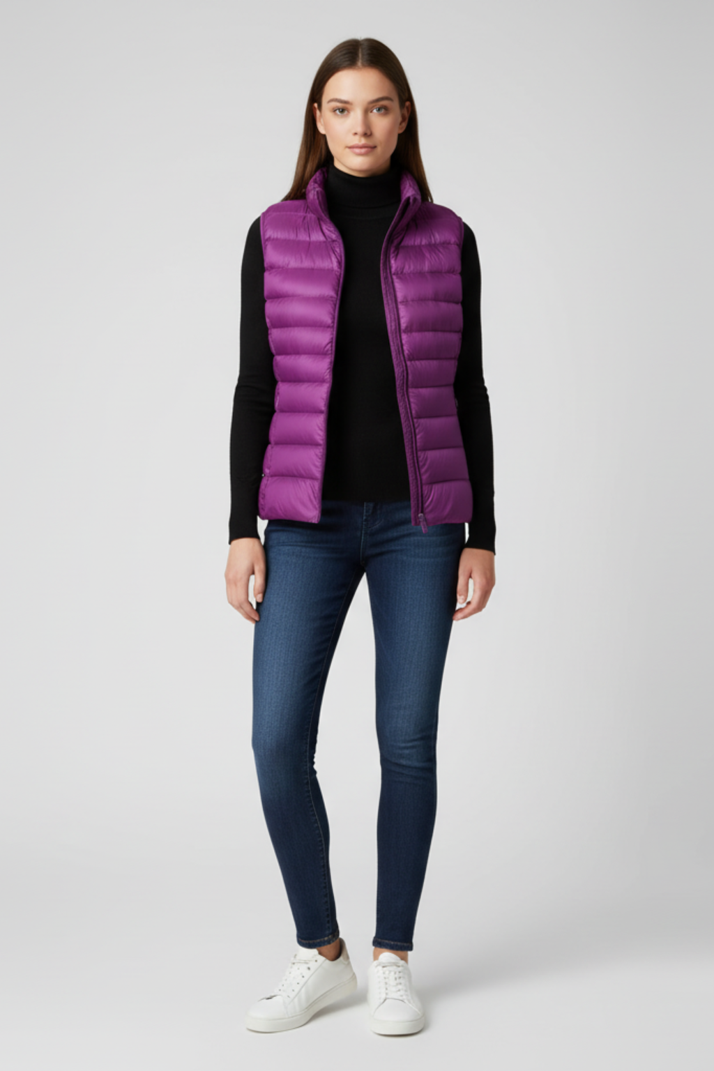 Women's Lightweight Puffer Jacket in Purple