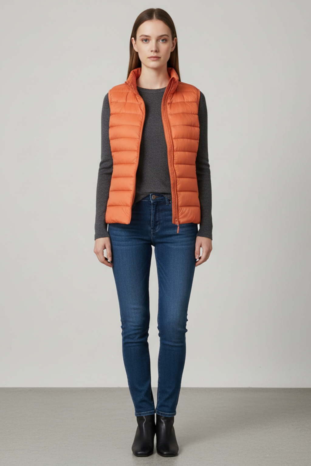Women's Lightweight Puffer Jacket in Orange
