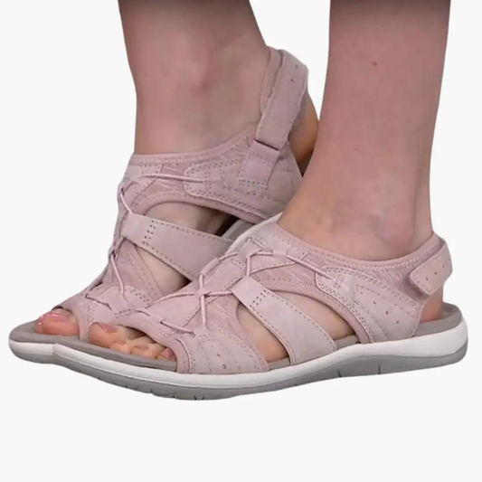 Women's Blue Cushioned Sandals in Pink
