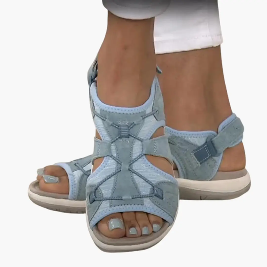 Women's Blue Cushioned Sandals in Blue