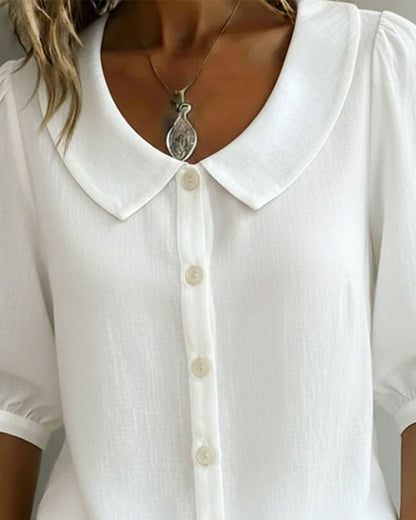 Women's Peter Pan Collar Three Quarter Sleeve Blouse view 8