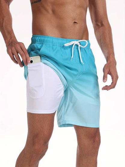 Men's Relaxed Fit Quick Dry Lightweight Swim Shorts in Turquoise