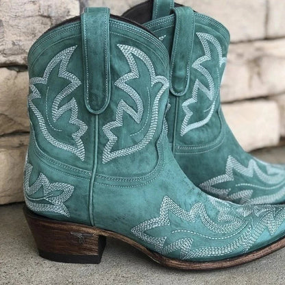 Women's Embroidered Western Ankle Boots view 3