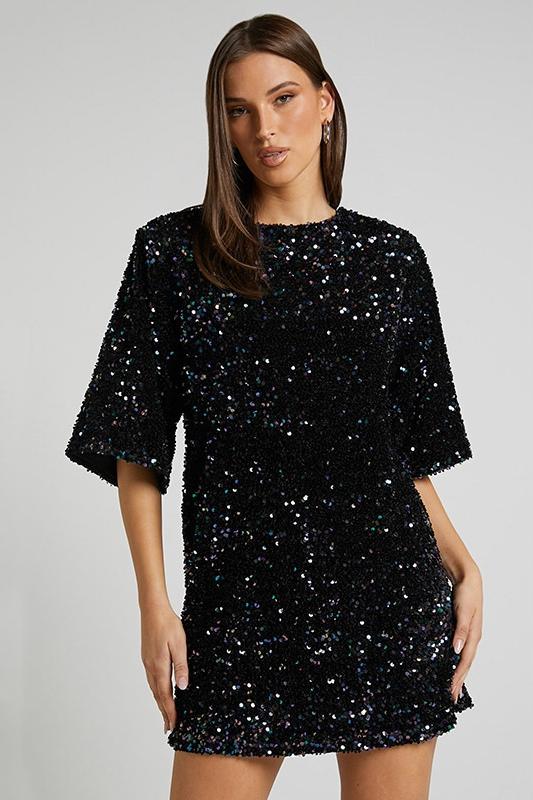 Women's Open Back Sequin Mini Dress
