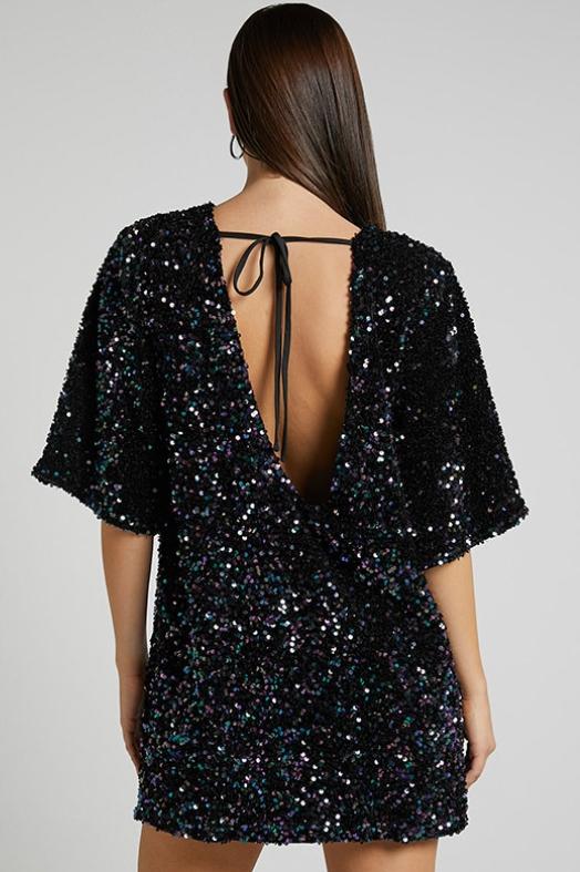 Women's Open Back Sequin Mini Dress