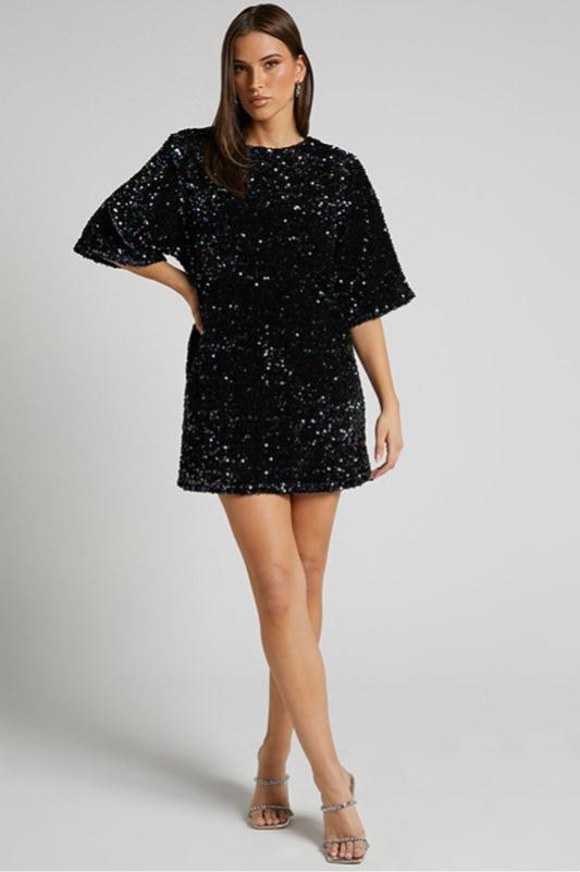 Women's Open Back Sequin Mini Dress