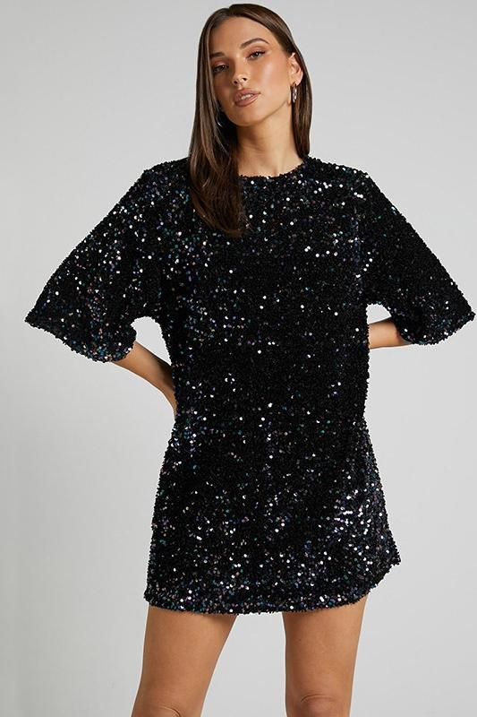 Women's Open Back Sequin Mini Dress