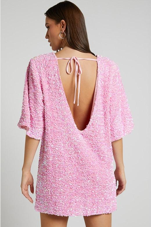 Women's Open Back Sequin Mini Dress