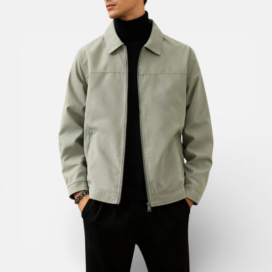 Men's Lapel Collar Lightweight Jacket in Green