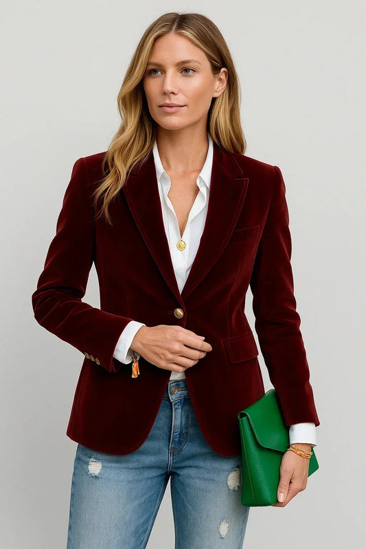 Women's Slim Fit Blazer in Red