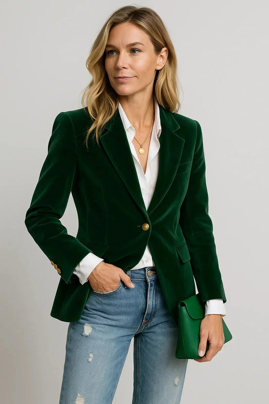 Women's Slim Fit Blazer in Green