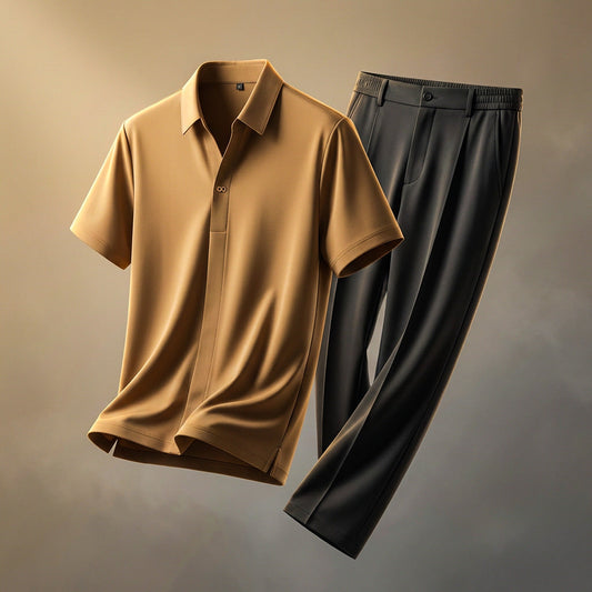 Men's Cognac Brown Two Piece Set in Cognac Brown