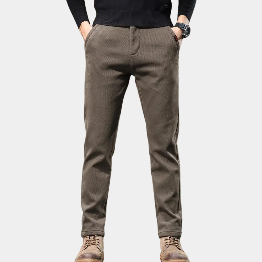 Men's Classic Fit Chinos in Brown