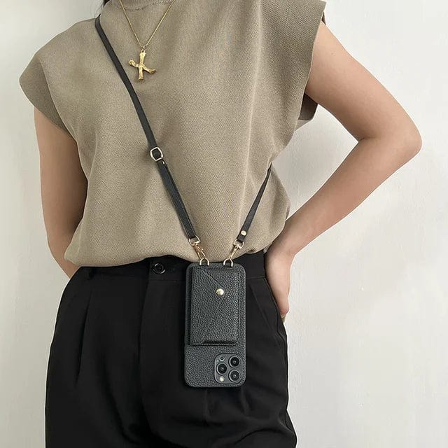 Women's Corduroy Crossbody Bag in Black