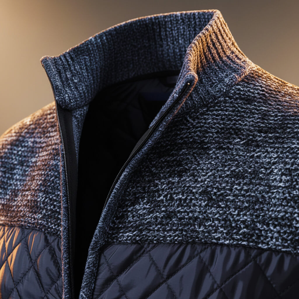 Men's Navy Blue Quilted Jacket