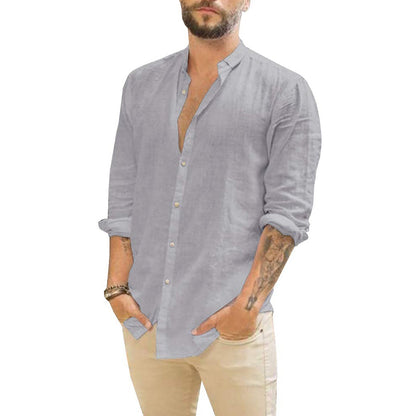 Men's Long Sleeve Stand Collar Shirt view 9