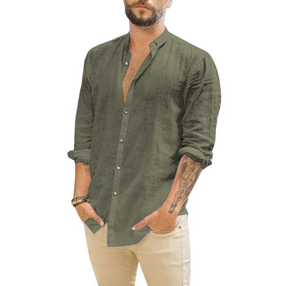 Men's Long Sleeve Stand Collar Shirt view 5