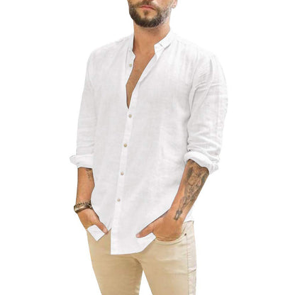Men's Long Sleeve Stand Collar Shirt view 2