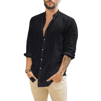 Men's Long Sleeve Stand Collar Shirt view 7