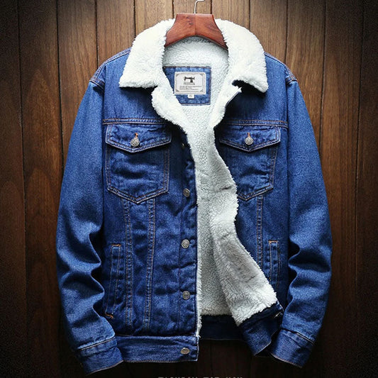 Men's Blue Denim Jacket in Blue