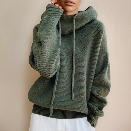 Women's Knitted Stand Collar Hoodie
