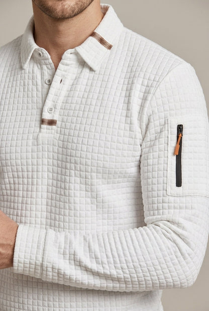 Men's Padded Long Sleeve Polo Shirt view 2