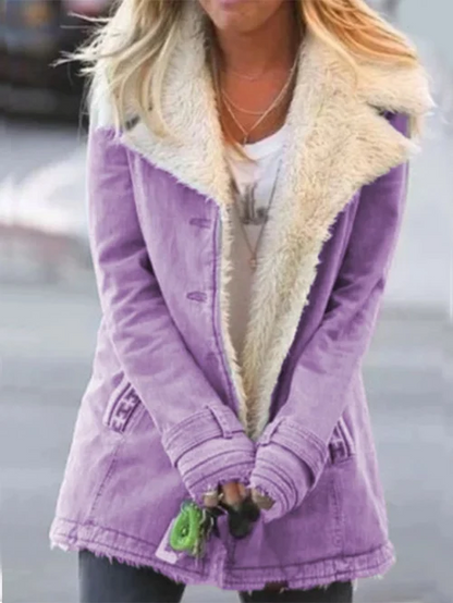Women's Thermal Casual Winter Coat in Purple