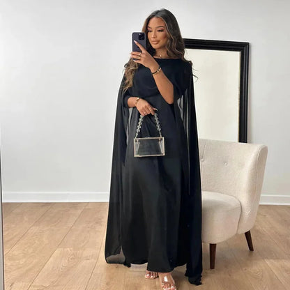 Women's Cape Sleeve Column Maxi Dress view 3