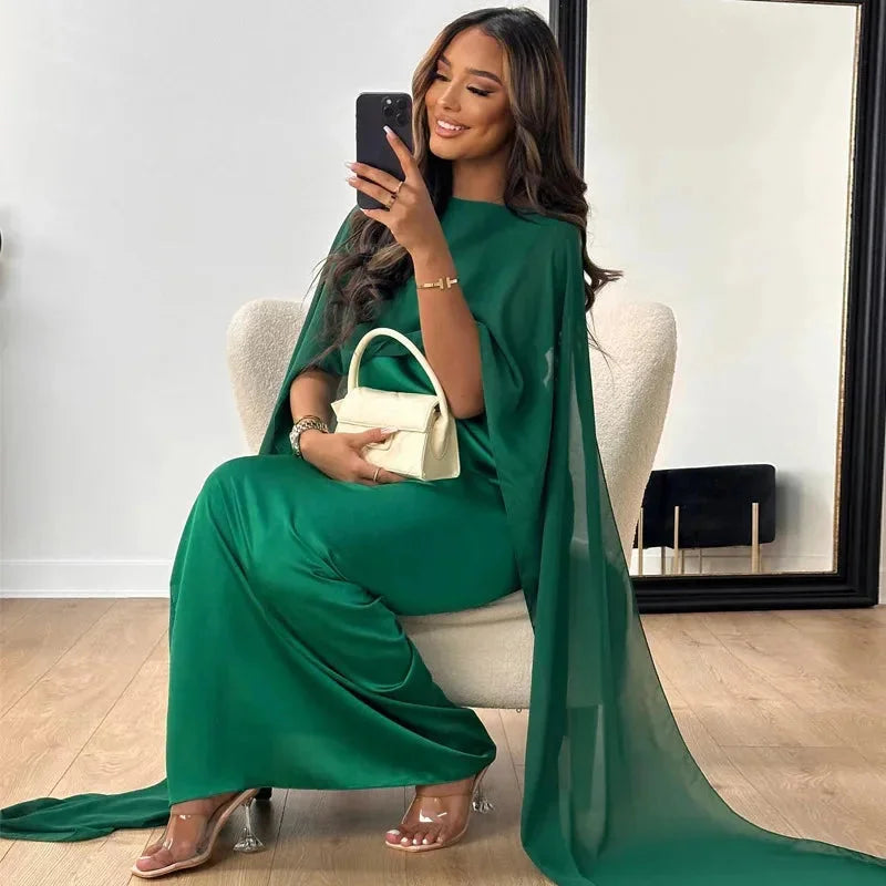 Women's Cape Sleeve Column Maxi Dress view 5