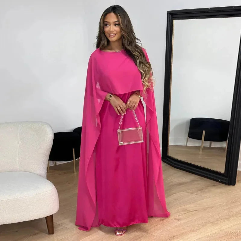 Women's Cape Sleeve Column Maxi Dress view 2