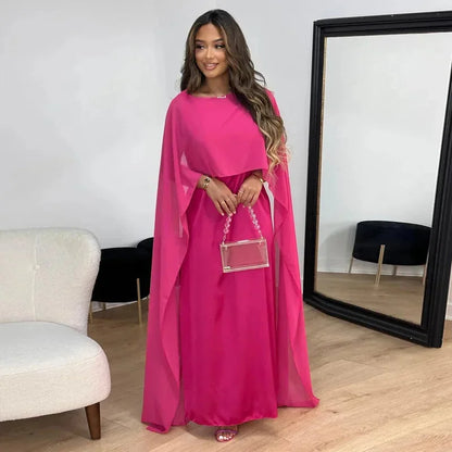 Women's Cape Sleeve Column Maxi Dress view 2