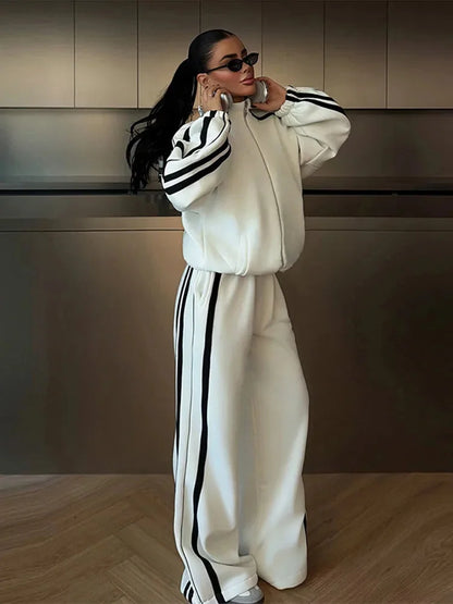 Women's Zip Up Wide Leg Winter Coat
