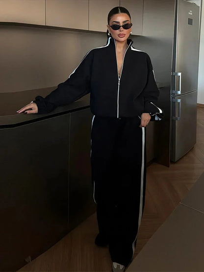 Women's Zip Up Wide Leg Winter Coat