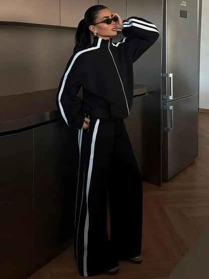 Women's Zip Up Wide Leg Winter Coat