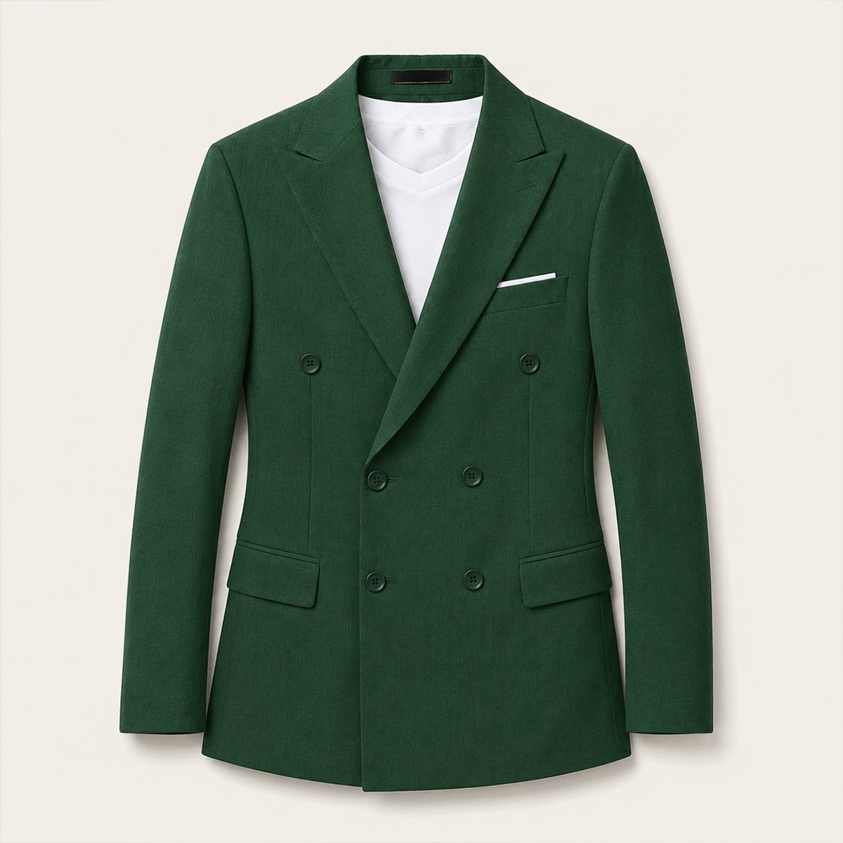 Men's Slim Fit Double Breasted Button Front Lightweight Blazer