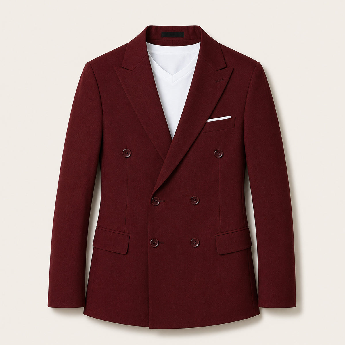 Men's Slim Fit Double Breasted Button Front Lightweight Blazer