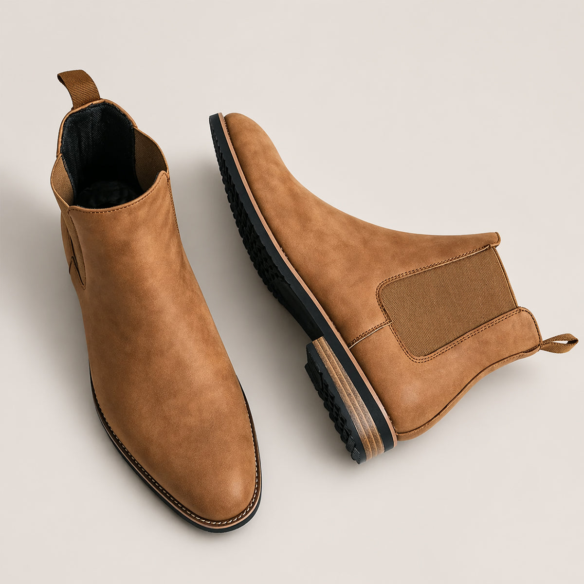 Men's Striped Casual Chelsea Boots for Work and Office