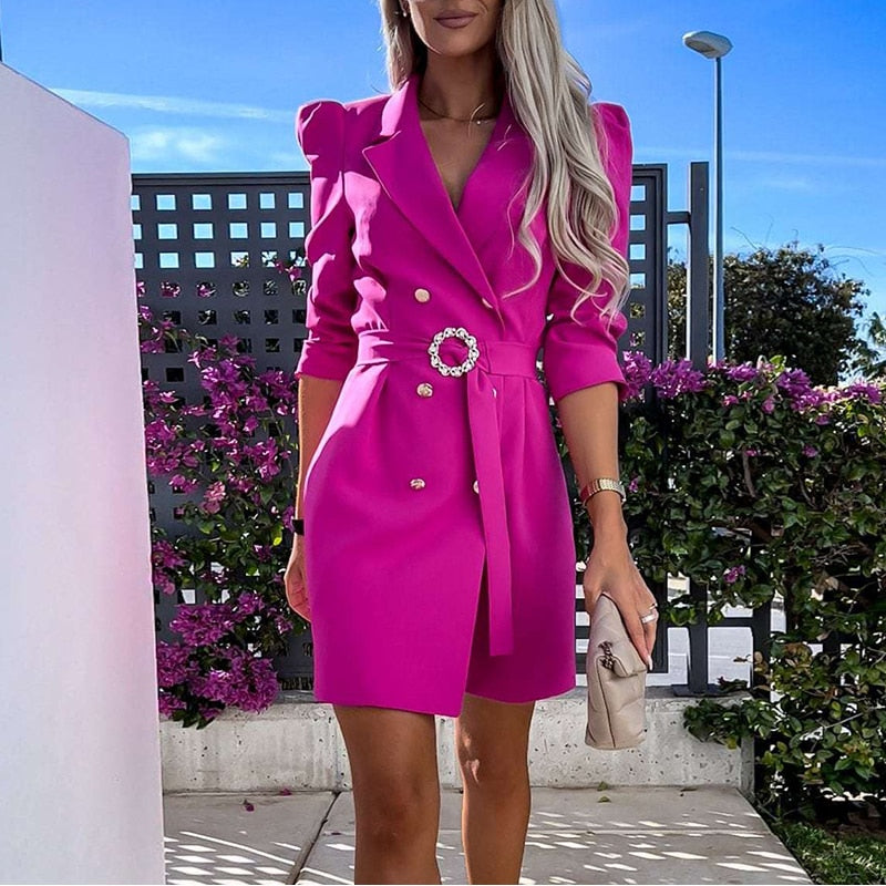 Women's Tie Waist Belted Mini Dress view 5