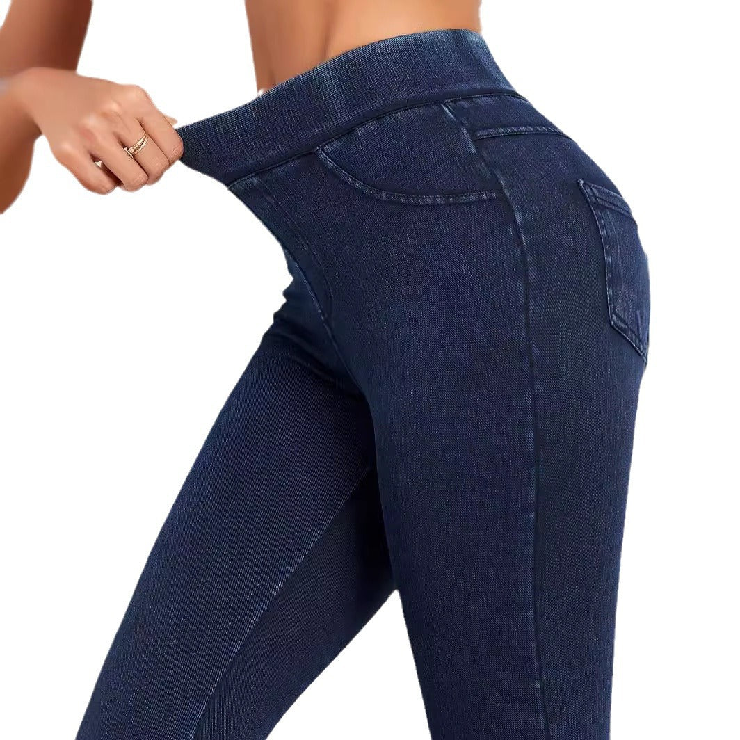 Women's High Waisted Stretch Skinny Trousers view 7