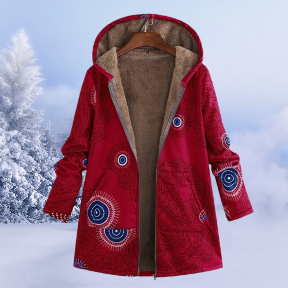 Women's Floral Hooded Overcoat view 7